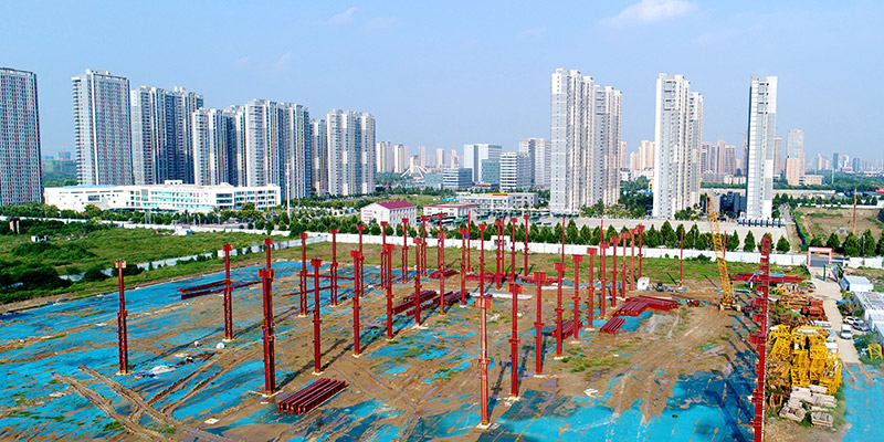 鄭鍋產業(yè)園鋼結構廠房航拍圖